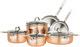 Viking Culinary 3-Ply Stainless Steel Hammered Copper Clad Cookware Set, 10 Piec