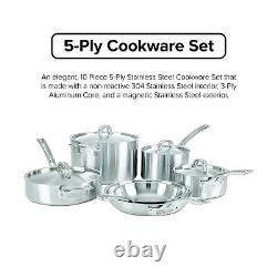 Viking Professional 5-Ply Stainless Steel Cookware Set, 10 Piece