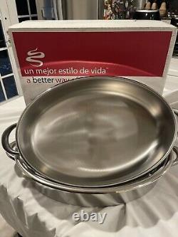 Vintage LIFETIME COOKWARE 04 Stainless Steel Oval Turkey Roaster WithLid 18x13