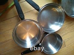 Vintage Lifetime Cookware T304cc Stainless 12 piece Cookware Set with lids