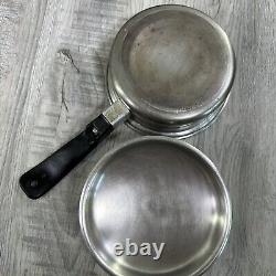 Vintage Lustre Craft Cookware Lot-11 Stainless Steel Pots Dutch Oven Egg Poach