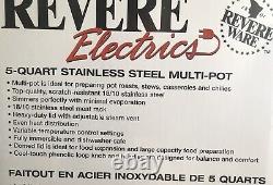 Vintage Revere Ware Electric 5 Quart Stainless Steel Multi-Pot NOS