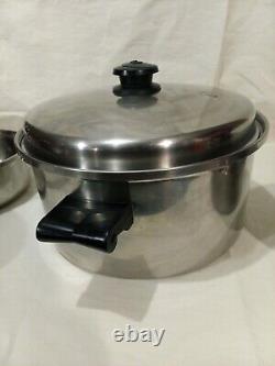 Vintage Saladmaster T304S 5 Piece Set Stainless Steel Cookware w Vapo Lid USA