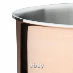 Vogue Tri Wall Copper Saucepan Heavy Duty Induction Safe Cookware 3.3 Litres