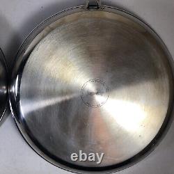 Vtg Amway Queens Cookware 3 pc Stainless Steel Skillet Fry Pans Induction USA