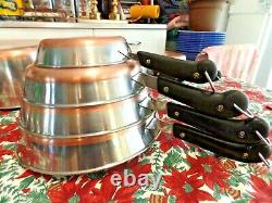 Vtg. Revere Ware ##all## Pieces Are Pre 1968 Stainless, Copper Btm. Cookware Set