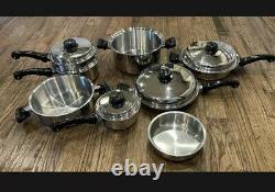 Vtg SALADMASTER COOKWARE Pots Pans Lid Lot 12 STAINLESS STEEL Great Condition