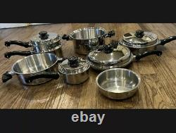 Vtg SALADMASTER COOKWARE Pots Pans Lid Lot 12 STAINLESS STEEL Great Condition