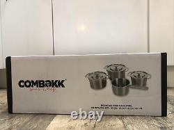 X 4 COMBEKK Cookware Stainless Steel Saucepan + Pots CONTEMPORARY SOUSCHEF Set